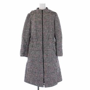 ルネ Rene フーテッド 中綿コート アウター ロング チェック ジップ 