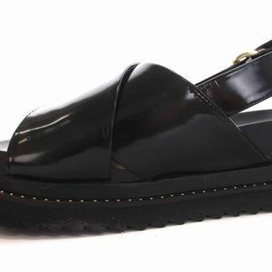 【美品】UNITED ARROWS クロス バックベルト サンダル スタッズ　黒 ユナイテッドアローズ UNITED ARROWS クロス バックベルト