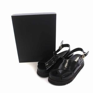 【美品】UNITED ARROWS クロス バックベルト サンダル スタッズ　黒 ユナイテッドアローズ UNITED ARROWS クロス バックベルト