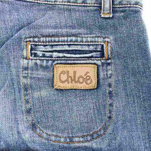 Chloe デニム 38 クロエ CHLOE デニムパンツ ジーンズ ジップフライ USED加工 38