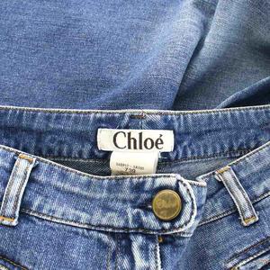クロエ CHLOE デニムパンツ ジーンズ ジップフライ USED加工 38
