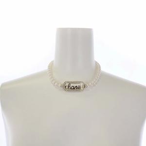 シャネル CHANEL 23年製 L23B チョーカー ネックレス パール ロゴ