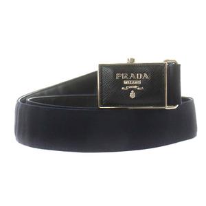 PRADA 黒 ナイロン ベルト プラダ メンズ】レザー＆ナイロン ベルト｜PRADA