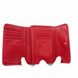 MIUMIU 財布 二つ折り 赤 レッド マテラッセ レザー MIU MIU - 新品 ミュウミュウ MIU MIU 2つ折り財布 ドット