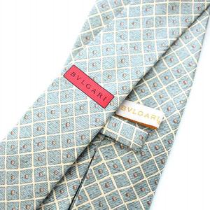 ブルガリ BVLGARI Daniele Pizzisom ネクタイ 総柄 シルク ワイドタイ  