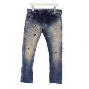 DIESEL THAVAR SP-NE ダメージ加工コーティングデニムパンツ ディーゼル DIESEL THAVAR SP-NE デニムパンツ ジョグジーンズ