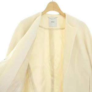 エブール ebure フリンジツイード ノーカラージャケット 36 S 白