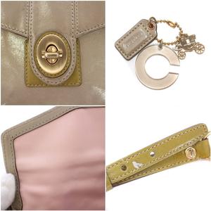 【良品】COACH 籠バッグ　マルチカラー　ターンロック　ゴールドチャーム　夏 美品☆COACH コーチ ワンショルダーバッグ 肩掛け ターンロック