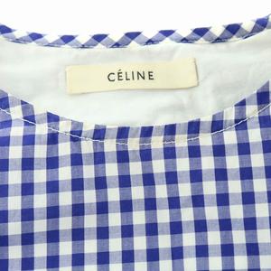 celine フィービー ギンガムチェック ブラウス セリーヌ CELINE フィービー期 シャツ ブラウス 長袖 ギンガム