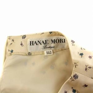 ハナエモリ HANAE MORI サテン ワンピース ひざ丈 小花柄 シルク