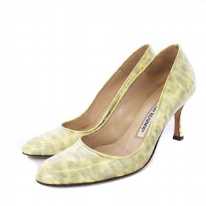 マノロブラニク MANOLO BLAHNIK パンプス ピンヒール ハイヒール 総柄 