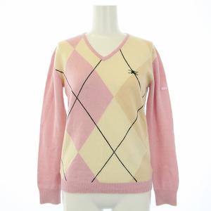 【新品未使用品】バーバリーゴルフ アーガイル ニット Vネック シルク カシミヤ 新品未使用品】バーバリーゴルフ アーガイル ニット Vネック