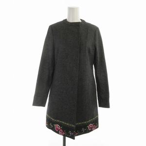 未使用品 ハンアンスン Han ahn soon タグ付き ノーカラーコート ひざ 