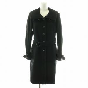 バーバリーロンドン黒 ウールカシミヤコート バーバリー ロンドン BURBERRY LONDON コート ロング丈 ベルト