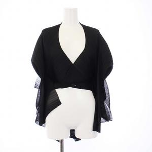 (イッセイミヤケ)(プリーツプリーズ)  変形ブラウス カーディガン黒 PLEATS PLEASE 良品 ISSEY MIYAKE プリーツプリーズ イッセイ