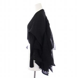 イッセイミヤケ)(プリーツプリーズ) 変形ブラウス カーディガン黒