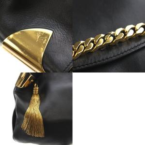 グッチ GUCCI ショルダーバッグ レザー チェーン タッセル 黒 ブラック 