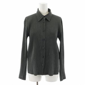 イッセイミヤケ ISSEY MIYAKE FETE シャツ ブラウス 長袖 プリーツ 2 M 
