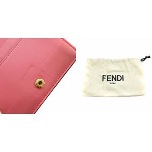 フェンディ FENDI カードケース 小銭入れ レザー ピンク /AN9