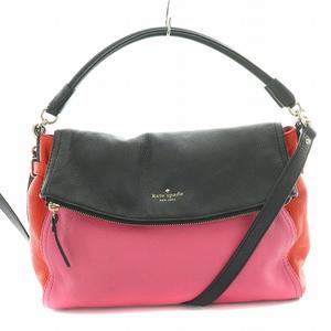 ケイトスペード KATE SPADE 2WAY ハンドバッグ ワンハンドル ショルダーバッグ ロゴ プリント 黒 ブラック ピンク 赤 レッド /BB レディース