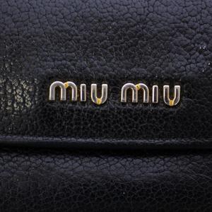 ミュウミュウ miumiu 財布 二つ折り レザー 黒 ブラック /BM