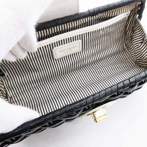 ケイトスペード KATE SPADE クラッチバッグ 筒型 編み込み 鞄 黒