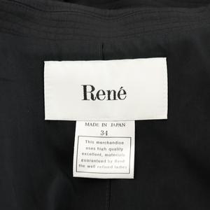ルネ Rene 23AW ジャケット ショート丈 パールボタン 34 S 黒 ブラック  