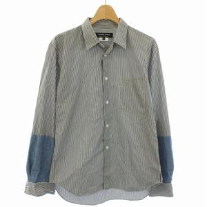 コムデギャルソンオムドゥ シャツ 切替 長袖 XXS ブラック AD2013 コムデギャルソンオムドゥCOMME des GARCONS HOMME DEUX コットン