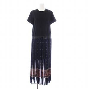 サカイ sacai ドッキングワンピース 半袖 ロング プリーツ 切替