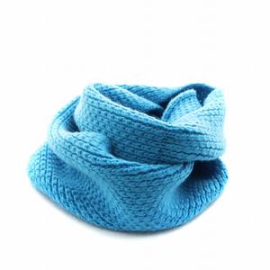 エルメス HERMES ネックウォーマー ケーブルニット カシミヤ 水色 ライトブルー /AN15 ■OH レディース