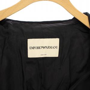 エンポリオアルマーニ EMPORIO ARMANI トレンチコート アウター ロング ダブル 38 ブラック /KH レディース