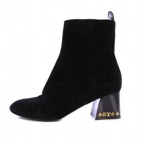ルイヴィトン LOUIS VUITTON ギャビーライン ショートブーツ スエード 37 ノワール 1A9SF6 /KH レディース