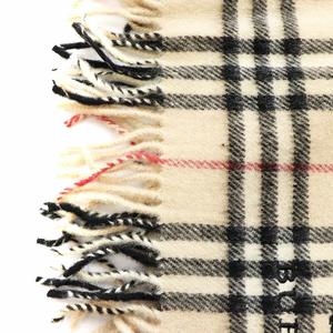 バーバリー BURBERRY ノバチェック マフラー フリンジ ウール ベージュ 黒 ブラック 赤 レッド /AN27 レディース