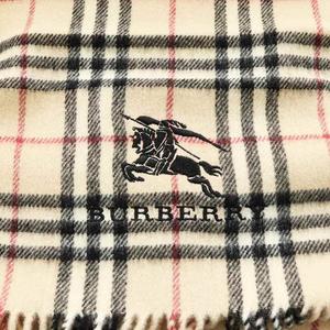 バーバリー BURBERRY ノバチェック マフラー フリンジ ウール ベージュ 黒 ブラック 赤 レッド /AN27 レディース