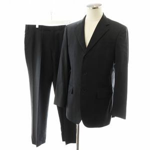 バーバリーブラックレーベル BURBERRY BLACK LABEL スーツ セットアップ 上下 テーラードジャケット シングル パンツ スラックス ストライプ柄 96-84-175 グレー BMD30-105-07 /AN47 メンズ