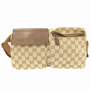 グッチ GUCCI 28566 GGキャンバス レザー ボディバッグ ウエスト