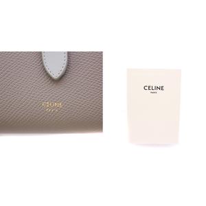 セリーヌ　折り財布　スモールストラップウォレット　ホワイト　グレージュ セリーヌ CELINE Small Strap Wallet スモールストラップ