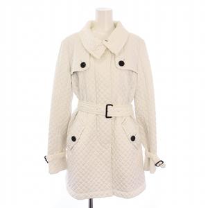 バーバリー ロンドン BURBERRY LONDON キルティングトレンチコート 中綿 アウター ロング丈 裏地ノバチェック ベルト 40 白 ホワイト FS351-808-02 /BB レディース