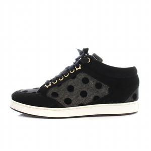 ジミーチュウ JIMMY CHOO スニーカー ローカット シューズ ドット ラメ 35 黒 /YM レディース