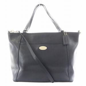 コーチ COACH クロスグレイン トートバッグ ハンドバッグ ショルダーバッグ 2way レザー 紺 ネイビー F34497 /AN3 レディース