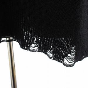ジュンヤワタナベ コムデギャルソン COMME des GARCONS AD2022 ニット タートルネック 長袖 ダメージ加工 M 黒 JJ-N035 レディース ジュンヤワタナベ JUNYA WATANABE コムデギャルソン COMME des
