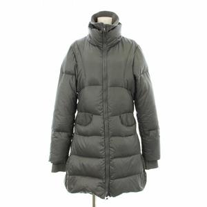 エルマノシェルビーノ ERMANNO SCERVINO ダウンコート ロング スタンドカラー ジップアップ ナイロン ブルーグレー WD790N 82010 /KU レディース