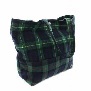 吉田カバン PORTER トートバッグ　タータンチェック　グリーン ポーター PORTER 吉田カバン トートバッグ タータンチェック柄