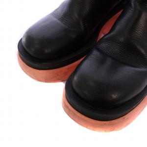 BOTTEGA VENETAブラックレザーヒールブーツ ボッテガヴェネタ BOTTEGA VENETA THE TIRE BOOT サイドゴア