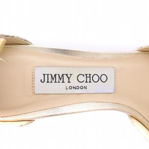 ジミーチュウ JIMMY CHOO ストラップサンダル アンクル ラウンドトゥ ハイヒール グリッター 37.5 シルバーカラー ゴールドカラー /BB レディース