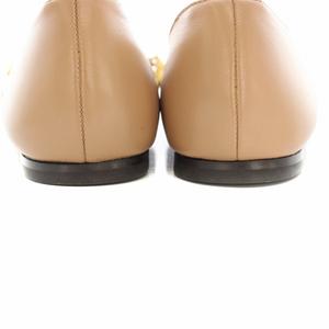 ジミーチュウ JIMMY CHOO ダイヤモンドティルダフラット DIAMOND TILDA FLAT パンプス スクエアトゥ ローヒール レザー チェーン 36 23.0cm ベージュ ゴールド /YT レディース