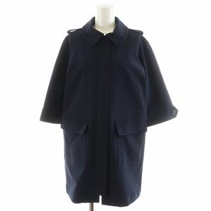 フォクシーニューヨーク FOXEY NEW YORK ステンカラーコート ストレッチ 7分袖 ミドル丈 40 紺 ネイビー 34808 /AN30 レディース