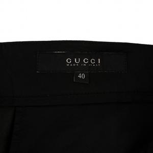 グッチ GUCCI スラックスパンツ ジップフライ ウール 40 黒 /BM レディース