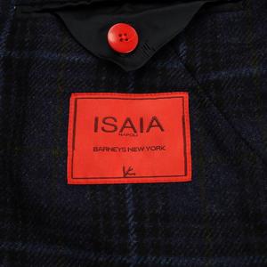 【新品未使用】ISAIA バーガンディチェックジャケット ウール混合 新品未使用】ISAIA バーガンディチェックジャケット ウール混合