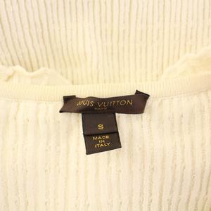 ルイヴィトン LOUIS VUITTON ニットカーディガン 長袖 フリル ストレッチ 薄手 S アイボリー /BB レディース
